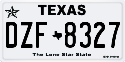 TX license plate DZF8327