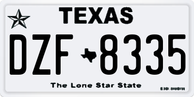 TX license plate DZF8335
