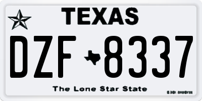 TX license plate DZF8337