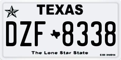 TX license plate DZF8338