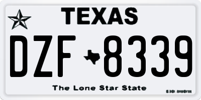 TX license plate DZF8339