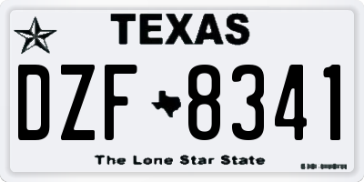 TX license plate DZF8341