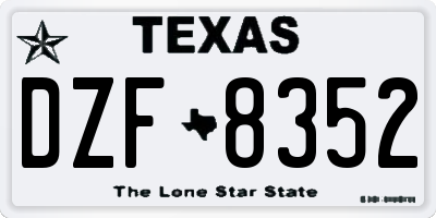 TX license plate DZF8352