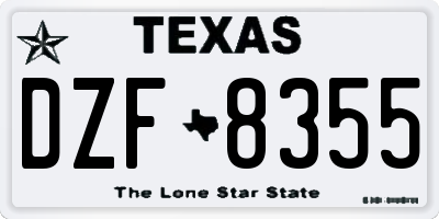 TX license plate DZF8355