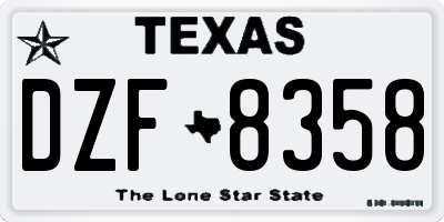 TX license plate DZF8358