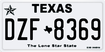 TX license plate DZF8369