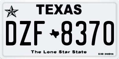 TX license plate DZF8370