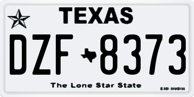 TX license plate DZF8373