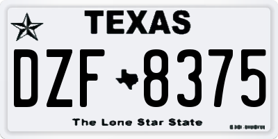 TX license plate DZF8375