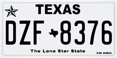 TX license plate DZF8376