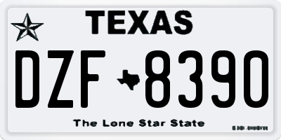 TX license plate DZF8390
