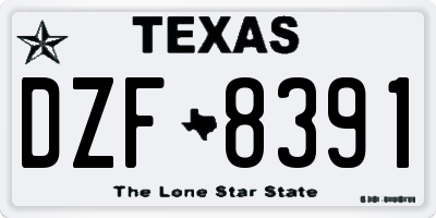 TX license plate DZF8391