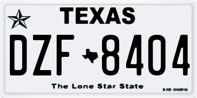 TX license plate DZF8404