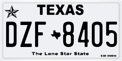 TX license plate DZF8405