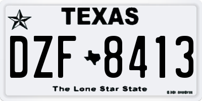 TX license plate DZF8413