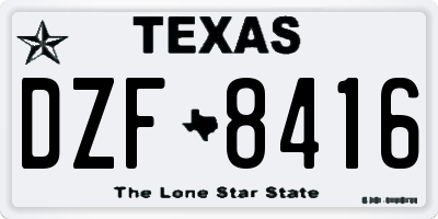 TX license plate DZF8416