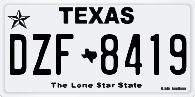 TX license plate DZF8419
