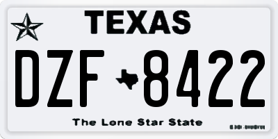 TX license plate DZF8422