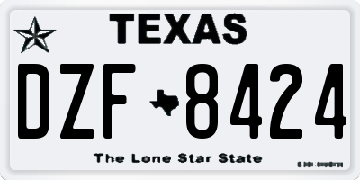 TX license plate DZF8424