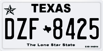 TX license plate DZF8425