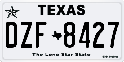 TX license plate DZF8427