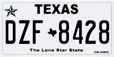 TX license plate DZF8428
