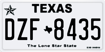 TX license plate DZF8435