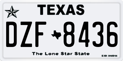 TX license plate DZF8436