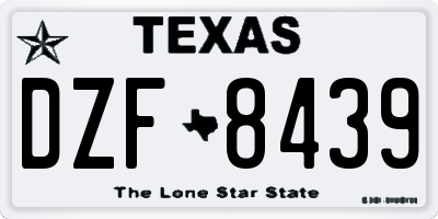 TX license plate DZF8439