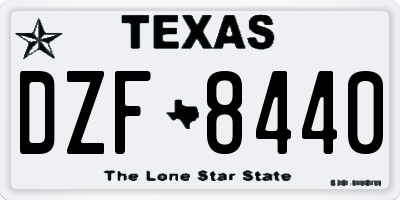 TX license plate DZF8440