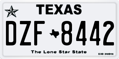 TX license plate DZF8442