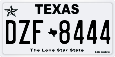 TX license plate DZF8444