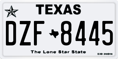 TX license plate DZF8445
