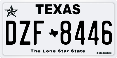 TX license plate DZF8446