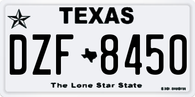 TX license plate DZF8450