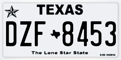TX license plate DZF8453