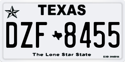 TX license plate DZF8455