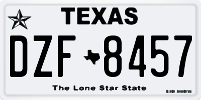TX license plate DZF8457