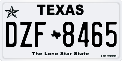 TX license plate DZF8465
