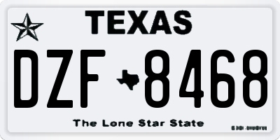 TX license plate DZF8468
