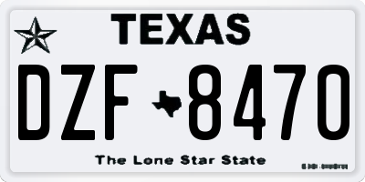 TX license plate DZF8470