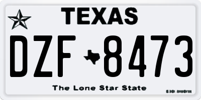 TX license plate DZF8473