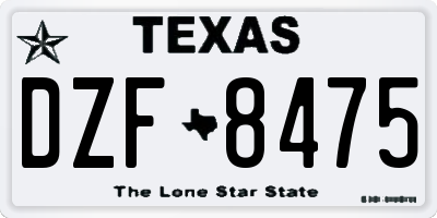 TX license plate DZF8475