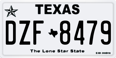 TX license plate DZF8479