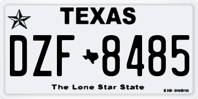 TX license plate DZF8485