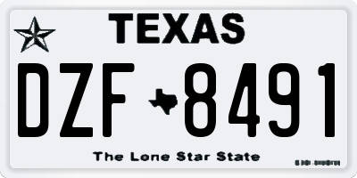 TX license plate DZF8491