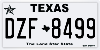 TX license plate DZF8499