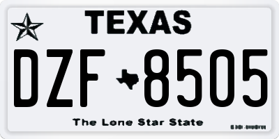 TX license plate DZF8505