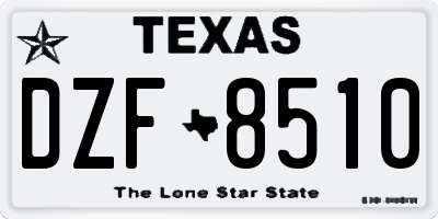TX license plate DZF8510