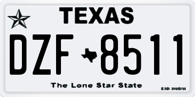 TX license plate DZF8511